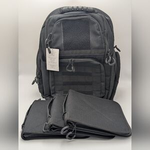 SOG 3 Pistol Range Backpack Black With 3 Cases Outdoor Heavy Duty